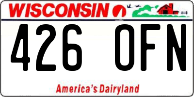 WI license plate 426OFN