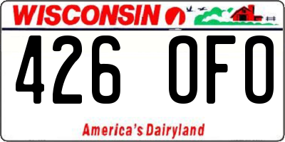 WI license plate 426OFO