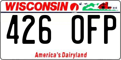 WI license plate 426OFP