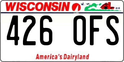 WI license plate 426OFS