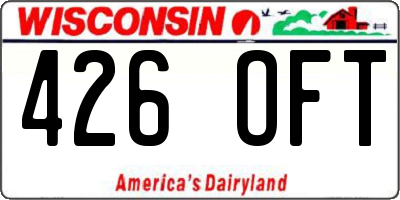 WI license plate 426OFT