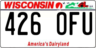 WI license plate 426OFU