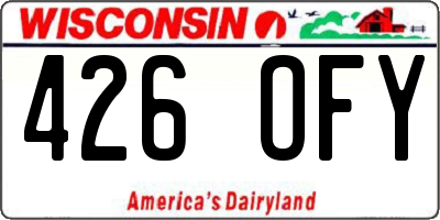 WI license plate 426OFY