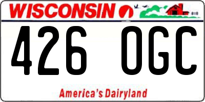 WI license plate 426OGC