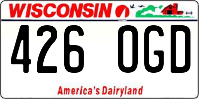 WI license plate 426OGD