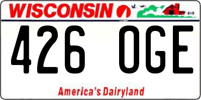 WI license plate 426OGE