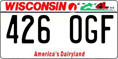 WI license plate 426OGF