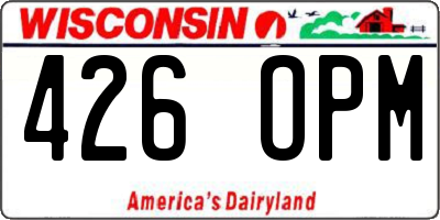WI license plate 426OPM