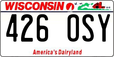 WI license plate 426OSY