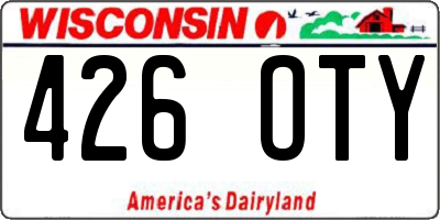 WI license plate 426OTY