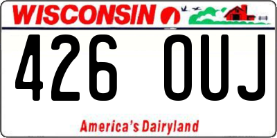 WI license plate 426OUJ
