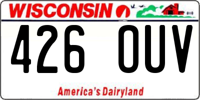 WI license plate 426OUV