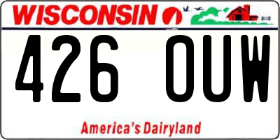 WI license plate 426OUW