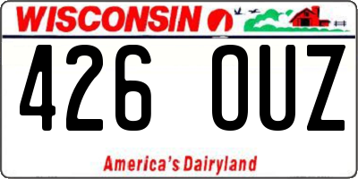 WI license plate 426OUZ