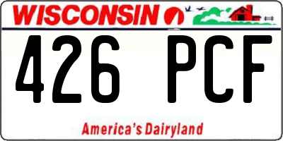 WI license plate 426PCF