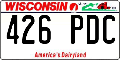 WI license plate 426PDC