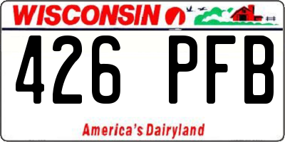WI license plate 426PFB