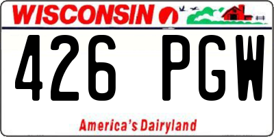 WI license plate 426PGW