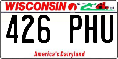 WI license plate 426PHU