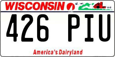 WI license plate 426PIU