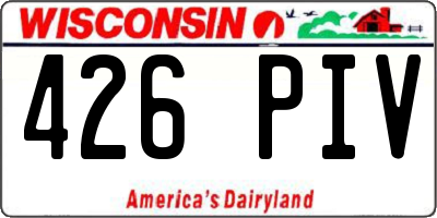 WI license plate 426PIV