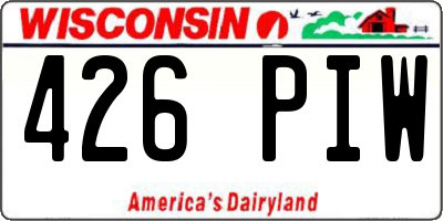 WI license plate 426PIW