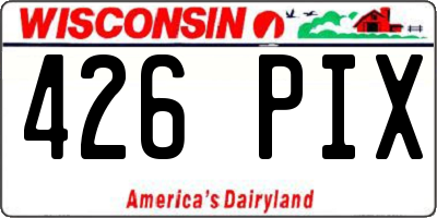 WI license plate 426PIX