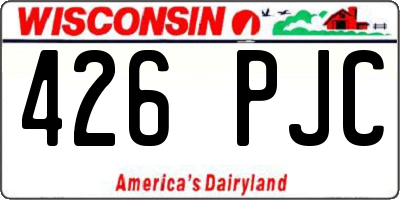 WI license plate 426PJC