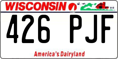 WI license plate 426PJF