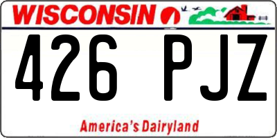WI license plate 426PJZ
