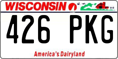 WI license plate 426PKG