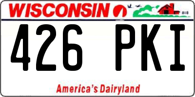 WI license plate 426PKI