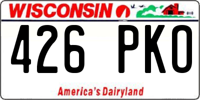 WI license plate 426PKO
