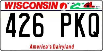 WI license plate 426PKQ