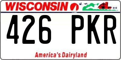 WI license plate 426PKR