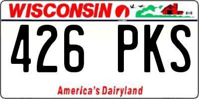 WI license plate 426PKS