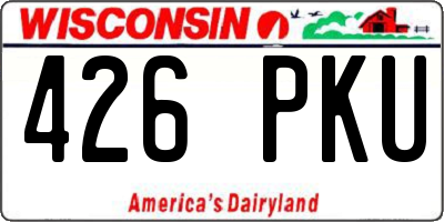 WI license plate 426PKU