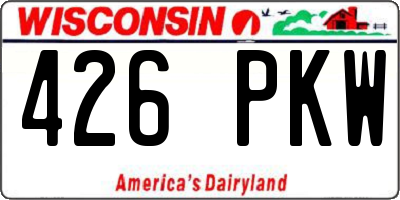 WI license plate 426PKW