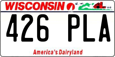 WI license plate 426PLA
