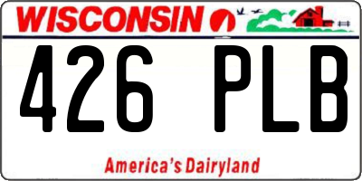 WI license plate 426PLB