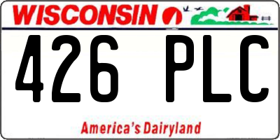 WI license plate 426PLC