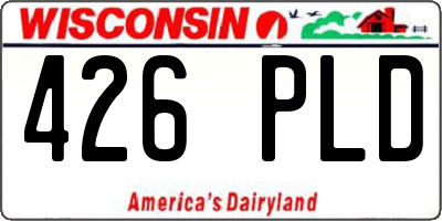 WI license plate 426PLD