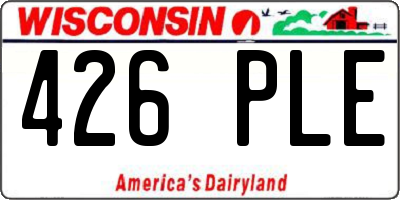 WI license plate 426PLE