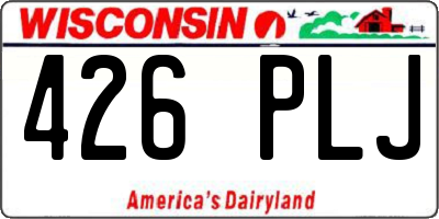 WI license plate 426PLJ