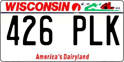 WI license plate 426PLK