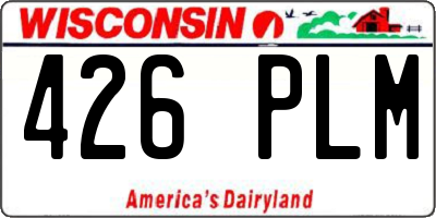 WI license plate 426PLM