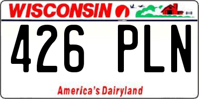 WI license plate 426PLN