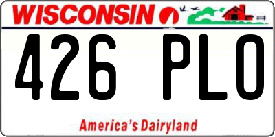 WI license plate 426PLO