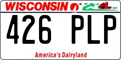 WI license plate 426PLP