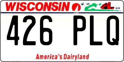 WI license plate 426PLQ